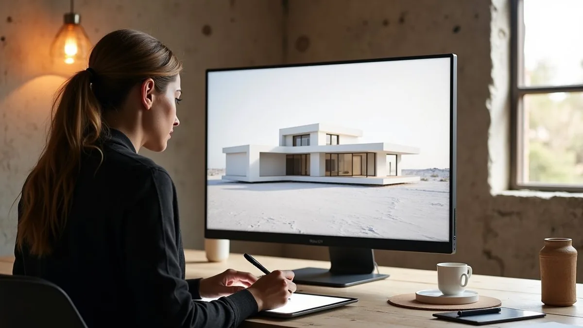 Maqueta y modelado 3D de una casa en el estudio de Supernova Arquitectos